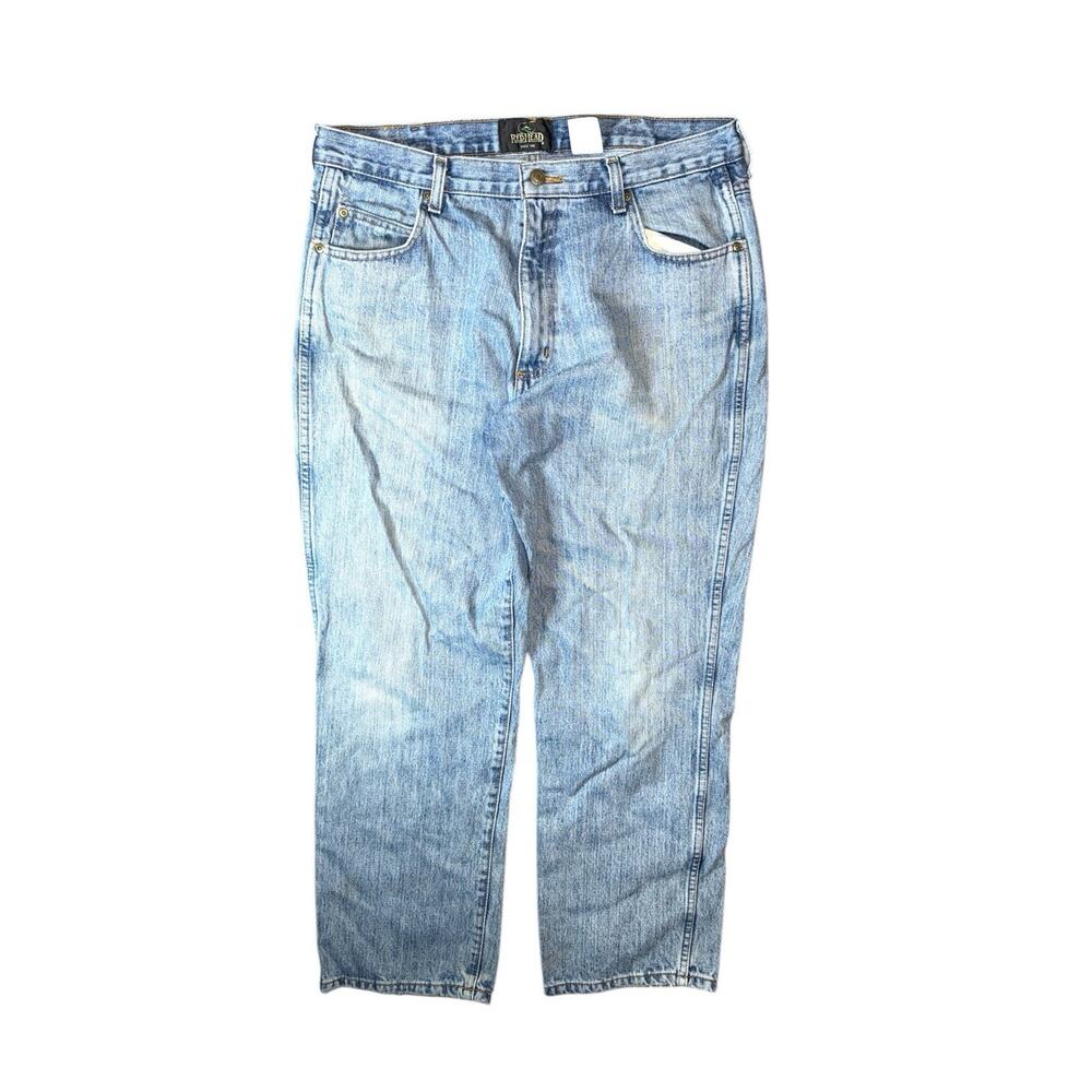 RedHead Jeans Mens 35x30 Light Blue Classic Fit Denim Straight Leg Work Wear